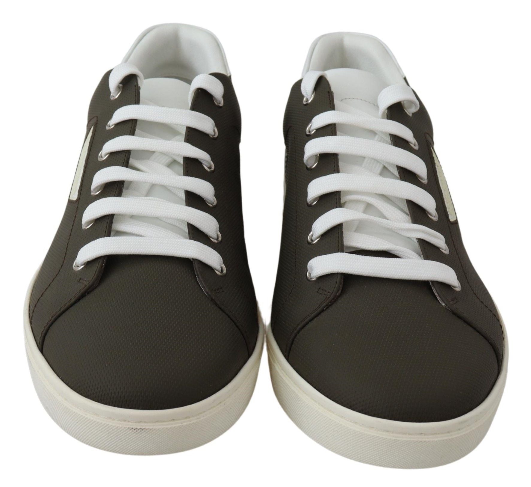 Weiß Grün Leder Low Top Sneakers Schuhe