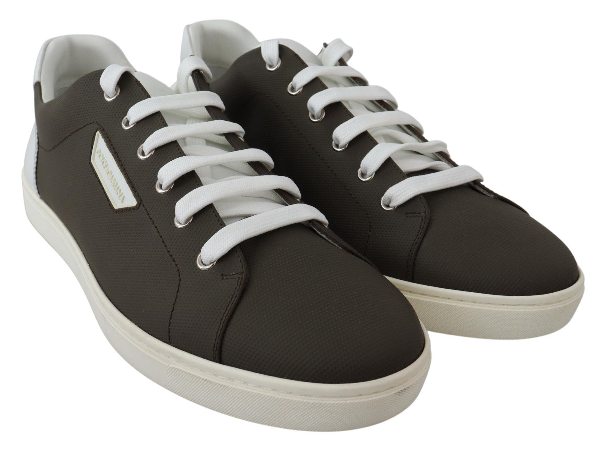 Weiß Grün Leder Low Top Sneakers Schuhe