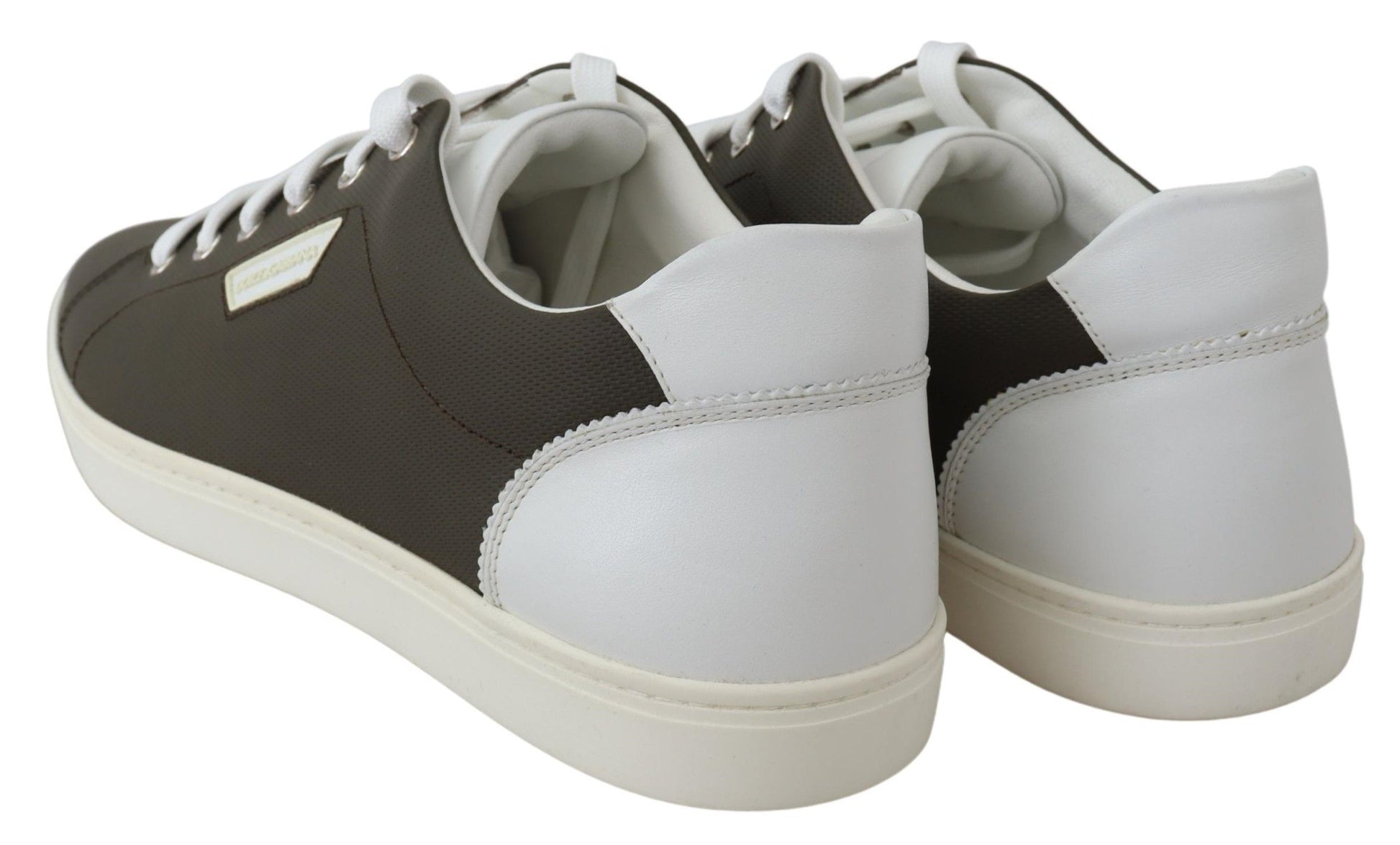 Weiß Grün Leder Low Top Sneakers Schuhe