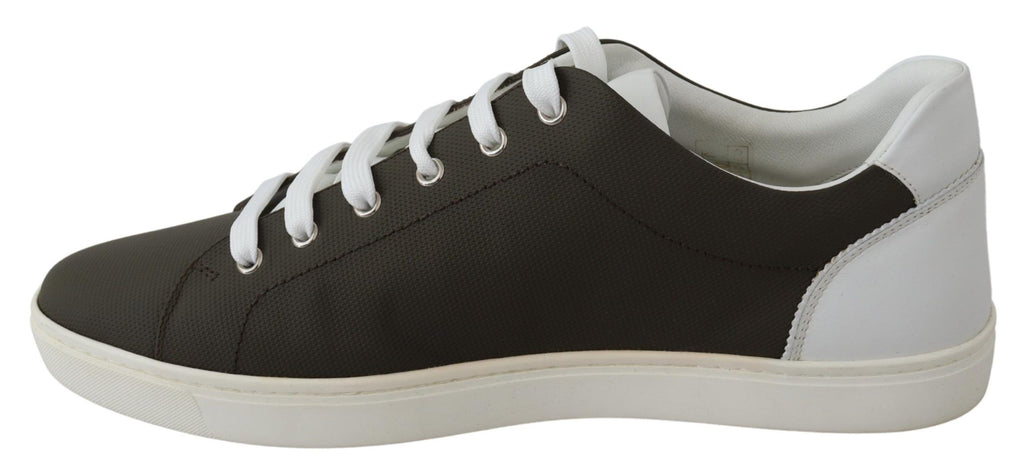 Weiß Grün Leder Low Top Sneakers Schuhe