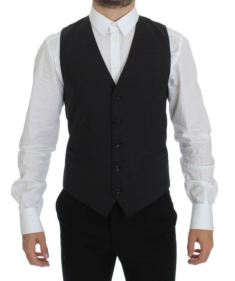 Graue Woll-Stretch-Kleid-Blazer-Weste