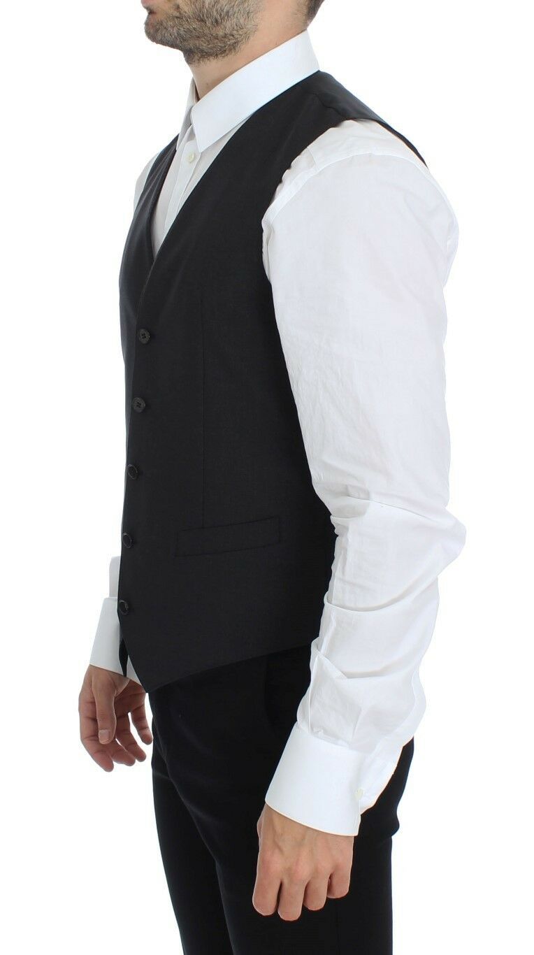 Graue Woll-Stretch-Kleid-Blazer-Weste