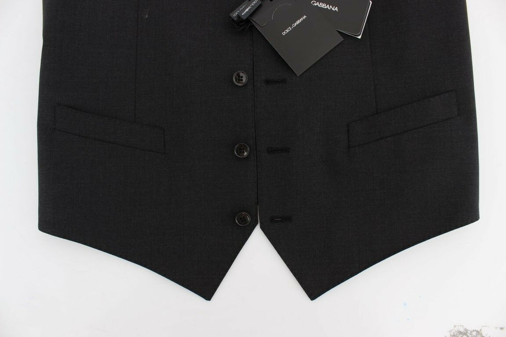 Graue Woll-Stretch-Kleid-Blazer-Weste