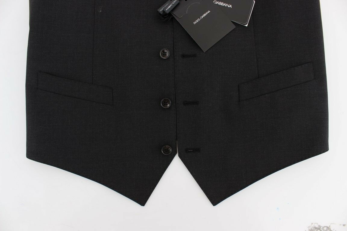 Graue Woll-Stretch-Kleid-Blazer-Weste