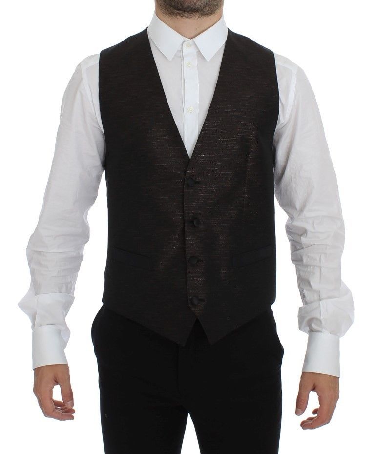 Schwarze Wollweste mit Logo