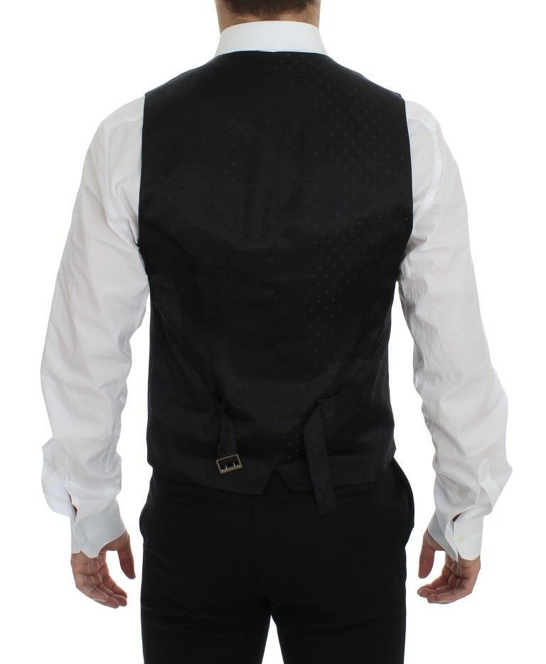 Schwarze Wollweste mit Logo