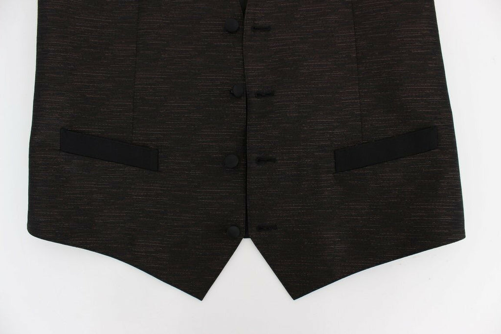 Schwarze Wollweste mit Logo
