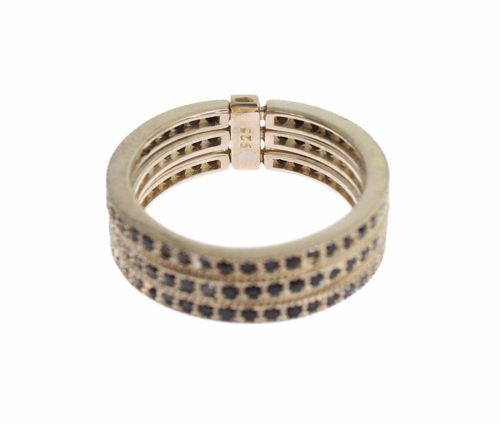 Damenring aus 925er Sterlingsilber mit schwarzem Zirkonia