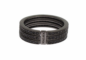 Schwarze Zirkonia 925 Sterling Silber Damen