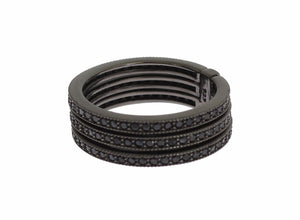 Schwarze Zirkonia 925 Sterling Silber Damen