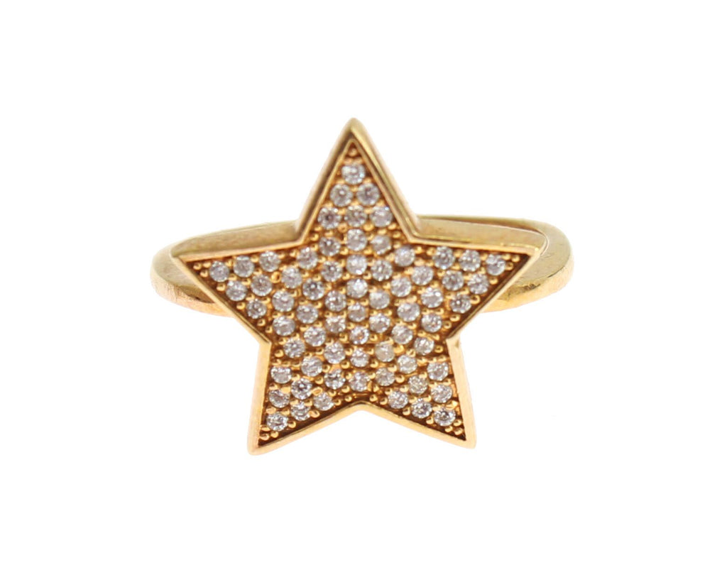 Star Gold 925 Silber Damen Klarer Ring