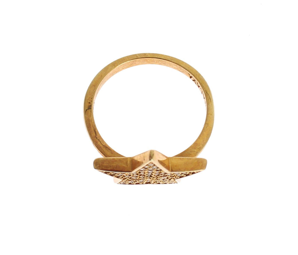 Star Gold 925 Silber Damen Klarer Ring