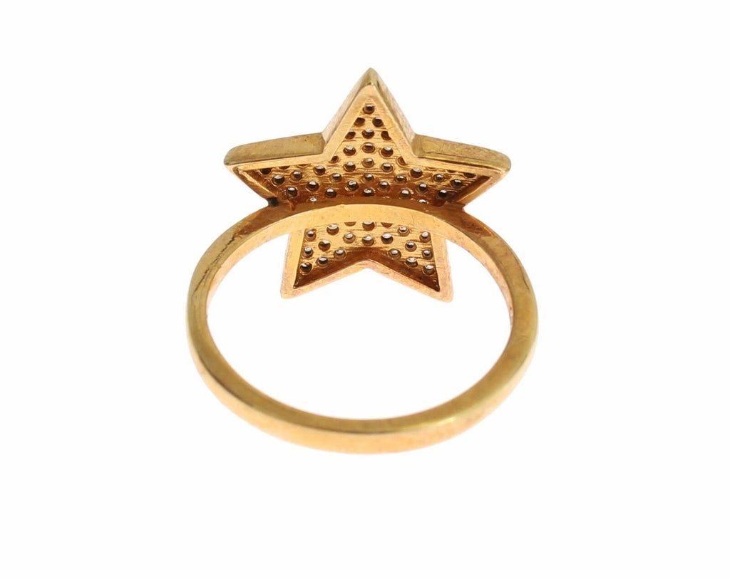 Star Gold 925 Silber Damen Klarer Ring