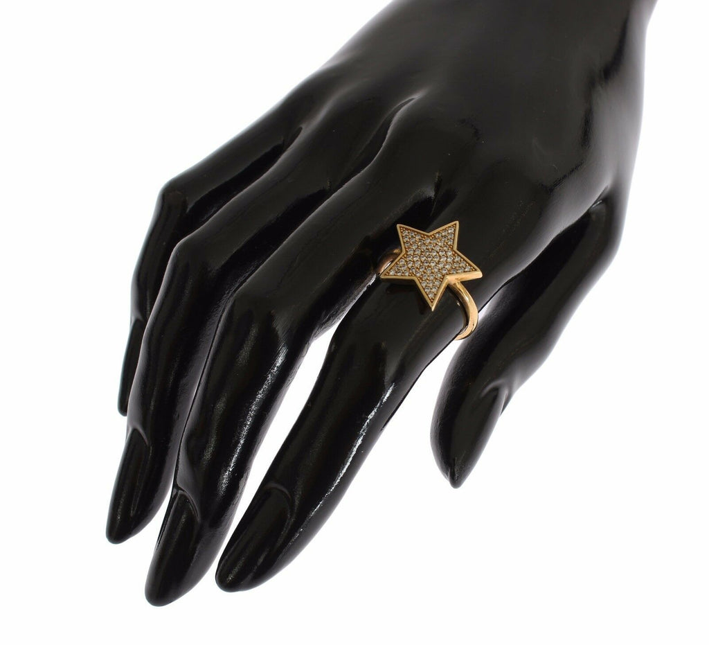Star Gold 925 Silber Damen Klarer Ring