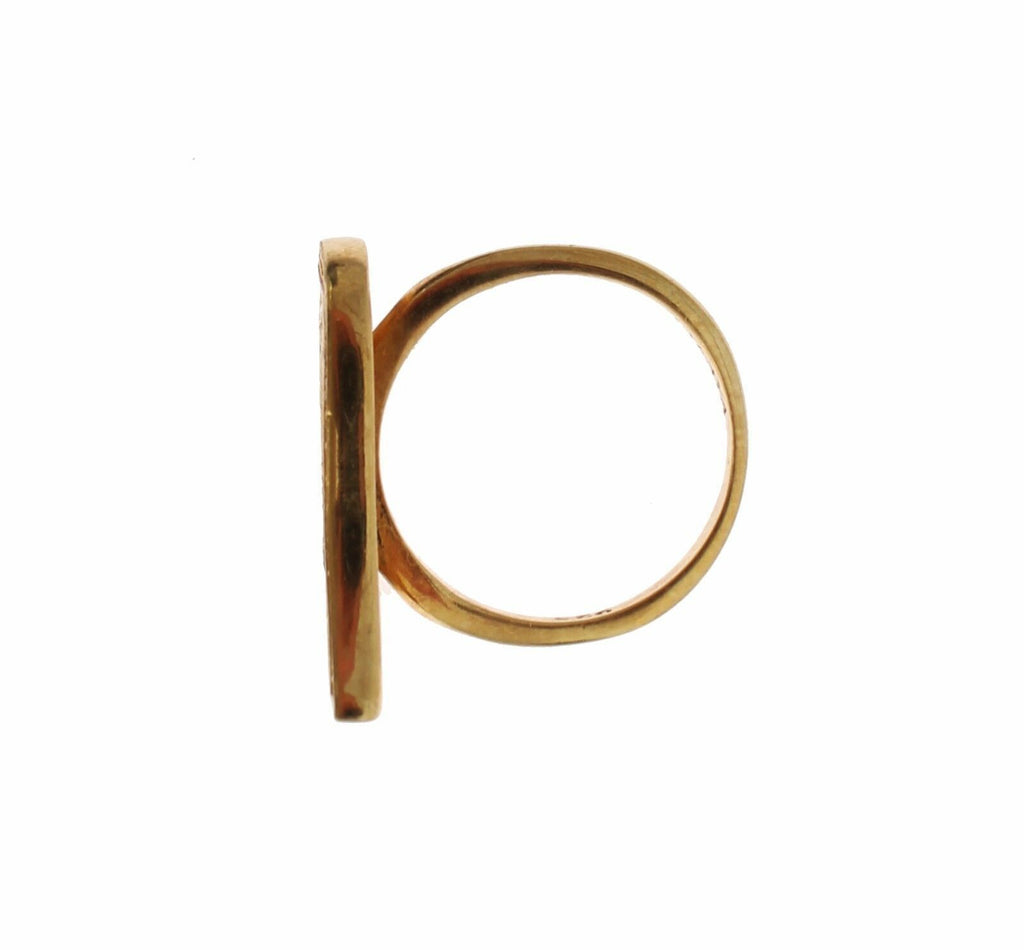 Damen-Ring, Authentischer Goldring aus 925er Silber mit klaren Zirkoniasteinen