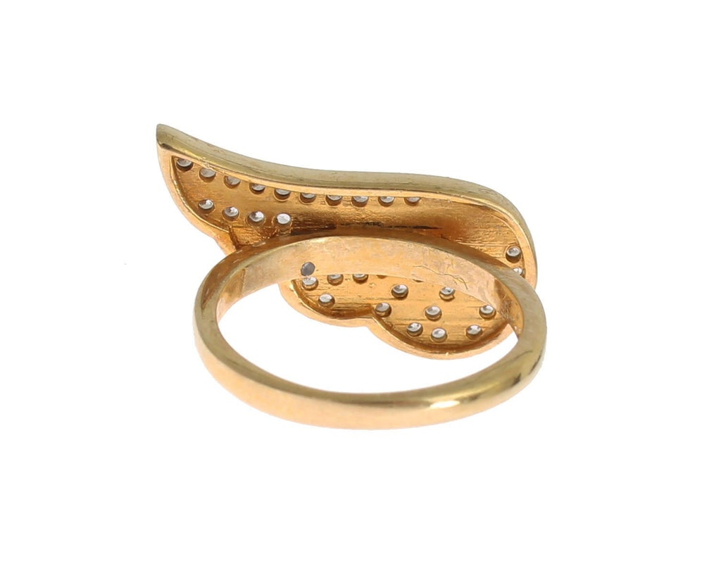 Damen-Ring, Authentischer Goldring aus 925er Silber mit klaren Zirkoniasteinen