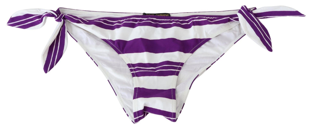 Lila-weiß gestreiftes Beachwear-Bikinioberteil