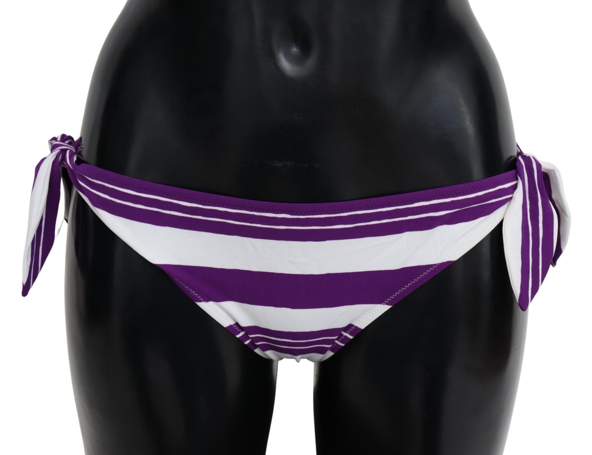 Lila-weiß gestreiftes Beachwear-Bikinioberteil