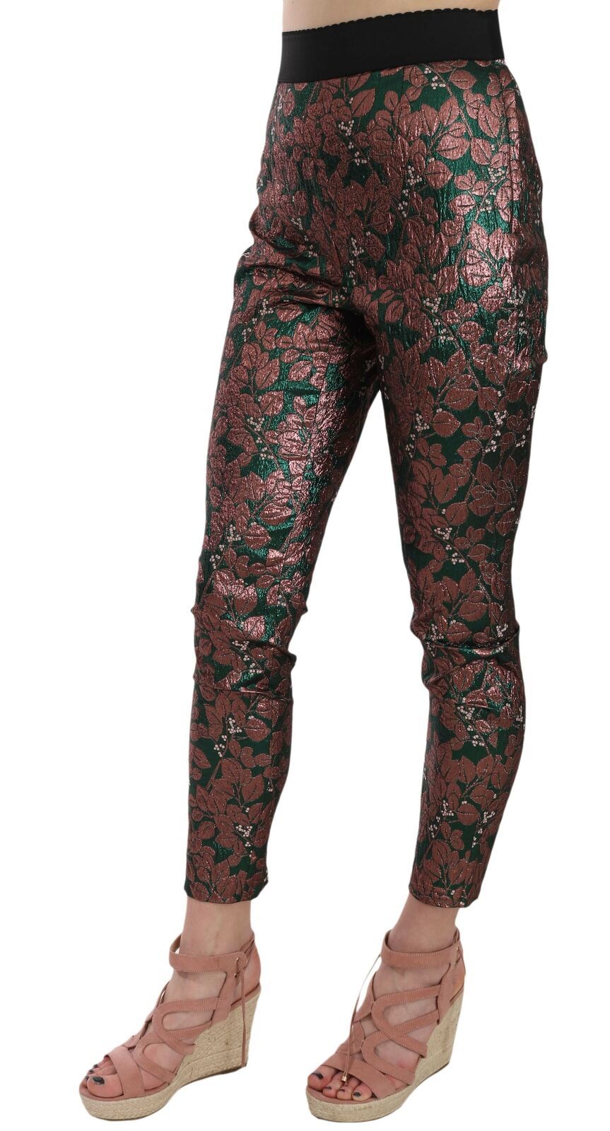 Mehrfarbige, schillernde Brokat-Jacquard-Hose, kurze Hose