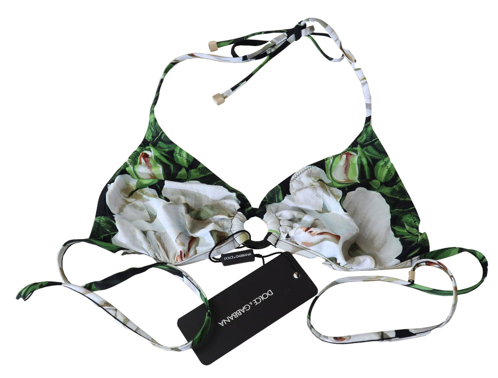 Mehrfarbiges Neckholder-Bikinioberteil mit Blumenmuster