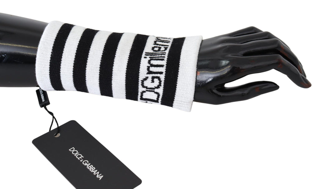 Schwarz-weißes DGMillennials-Armband aus Wolle