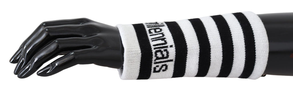 Schwarz-weißes DGMillennials-Armband aus Wolle