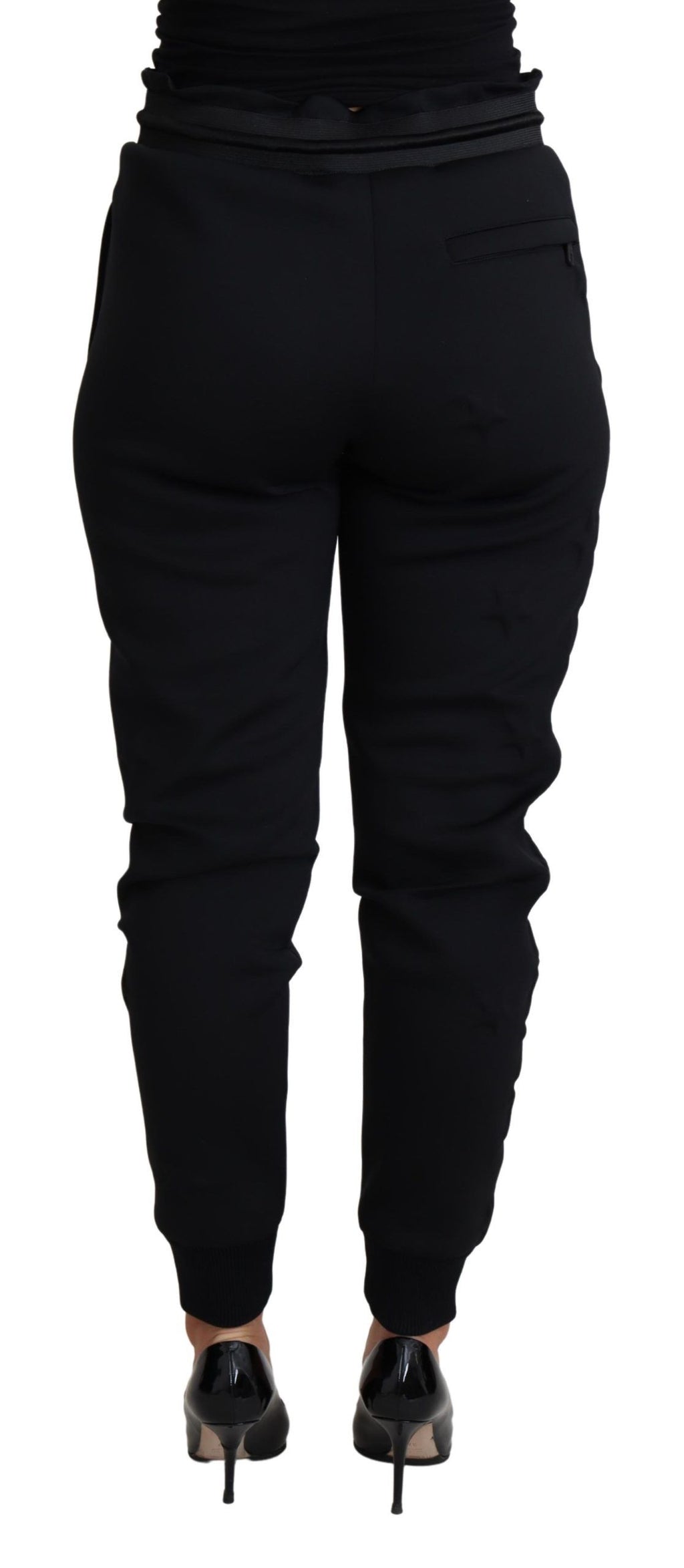 Schwarze Jogginghose aus Polyester-Neopren