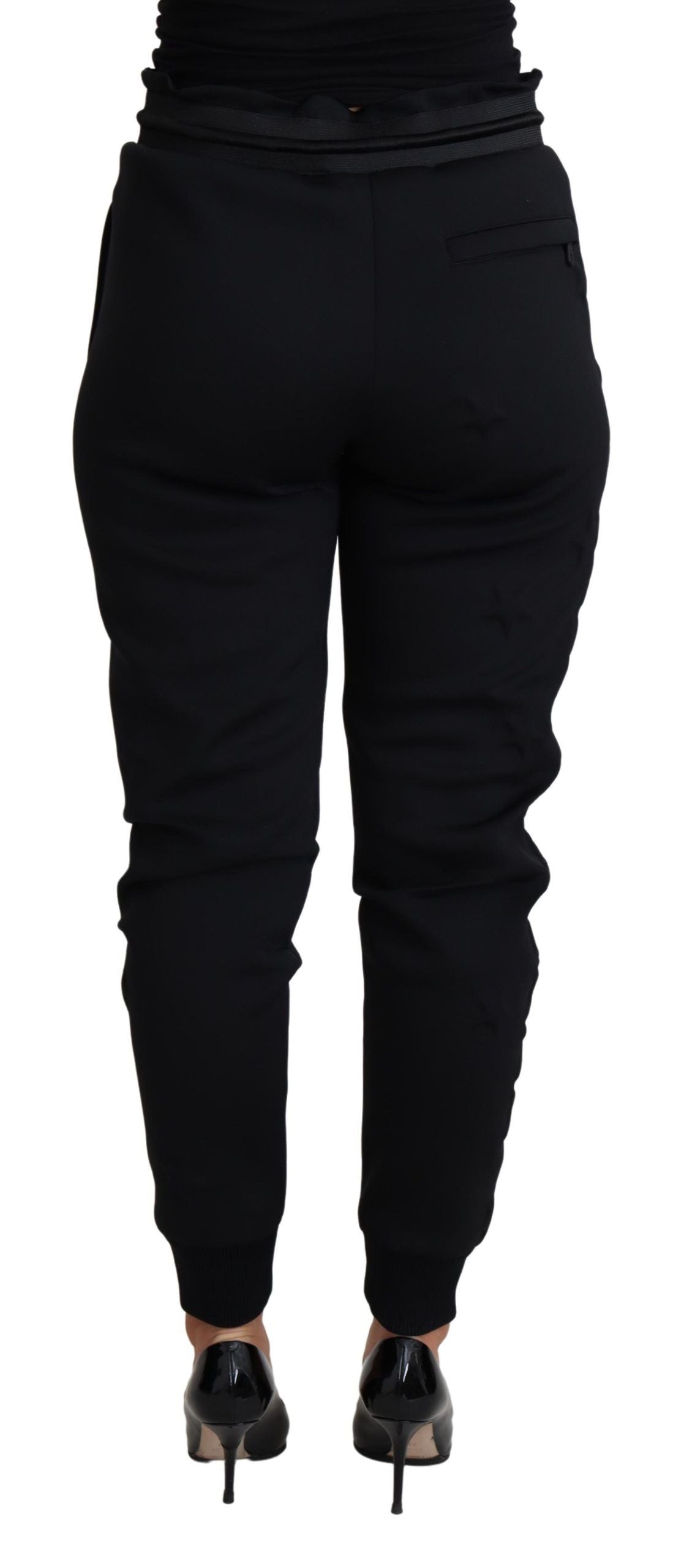 Schwarze Jogginghose aus Polyester-Neopren