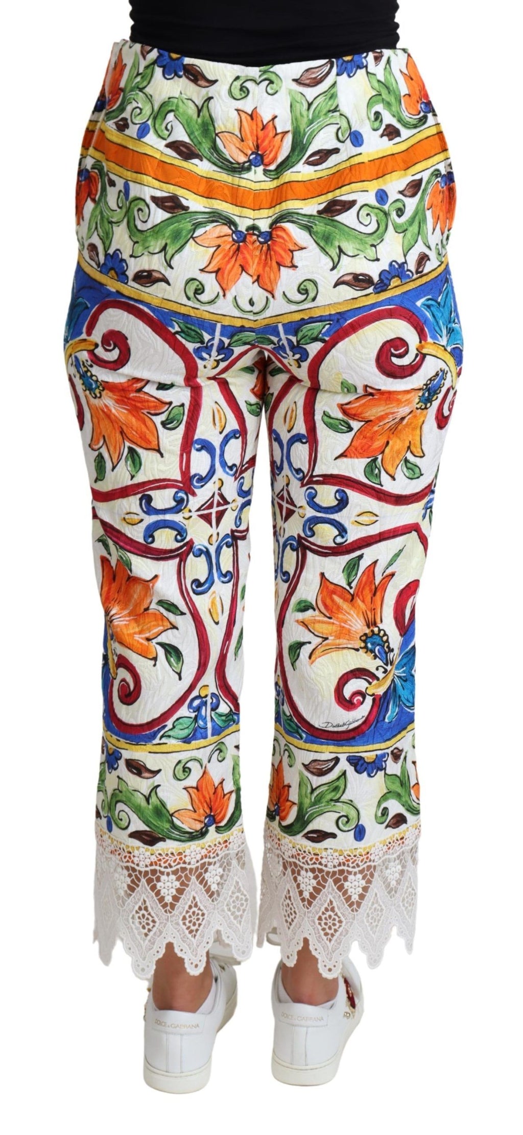 Mehrfarbige Hose aus Baumwolle mit Majolika-Print