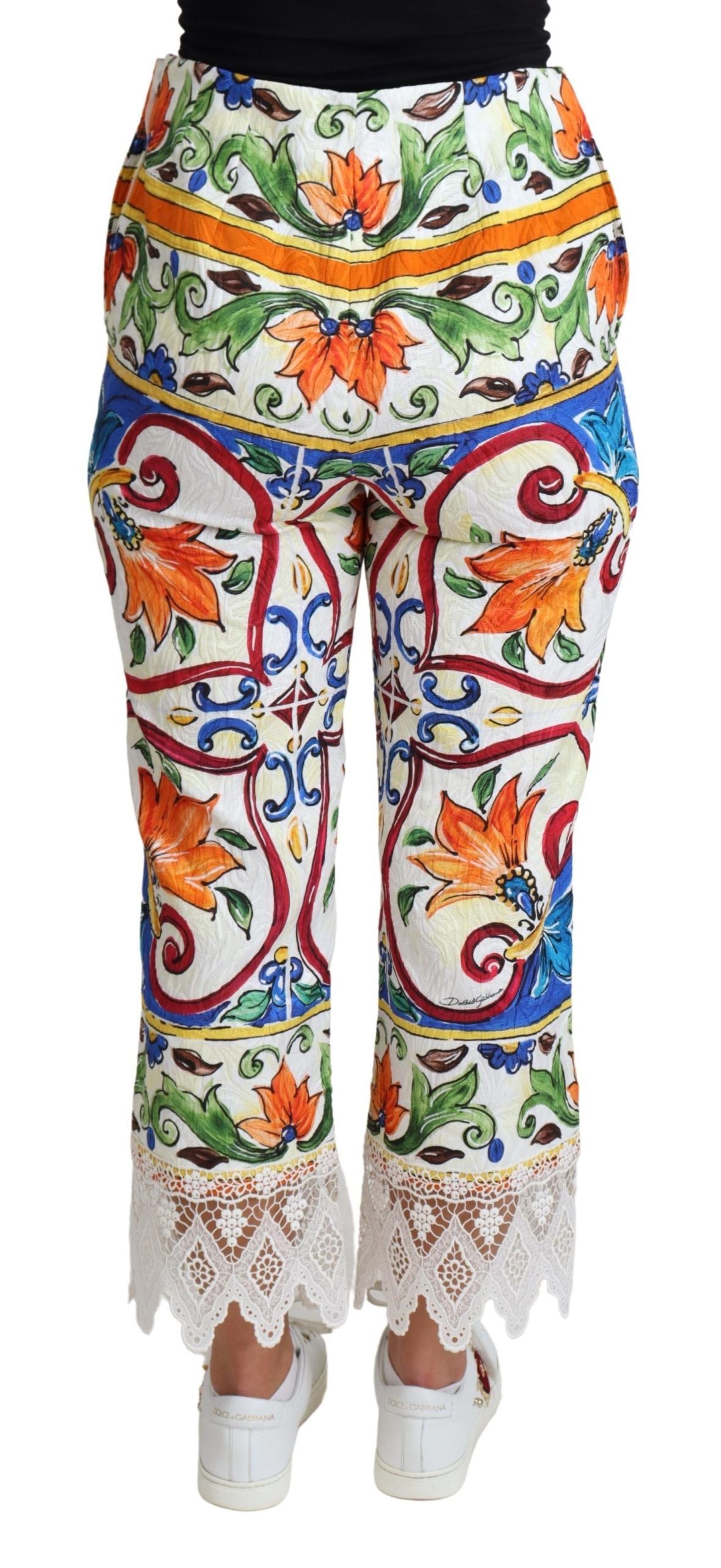 Mehrfarbige Hose aus Baumwolle mit Majolika-Print