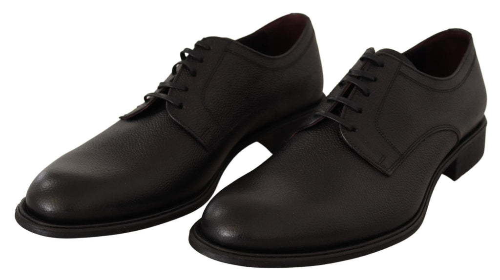 Schwarze formelle Derby-Schuhe aus Leder für Herren