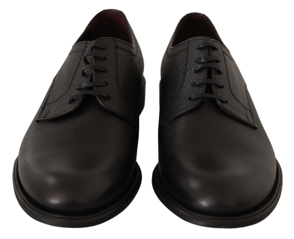 Schwarze formelle Derby-Schuhe aus Leder für Herren