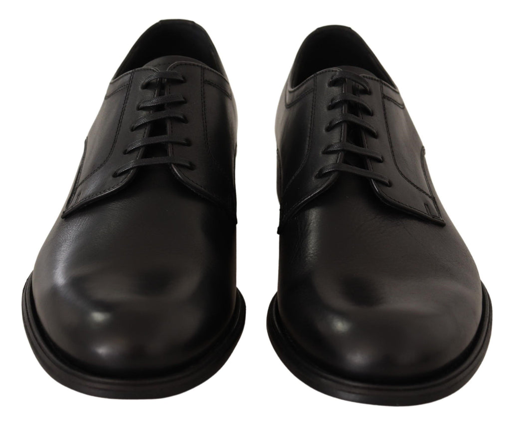 Schwarze formelle Derby-Schuhe aus Leder für Herren