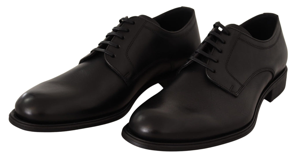 Schwarze formelle Derby-Schuhe aus Leder für Herren