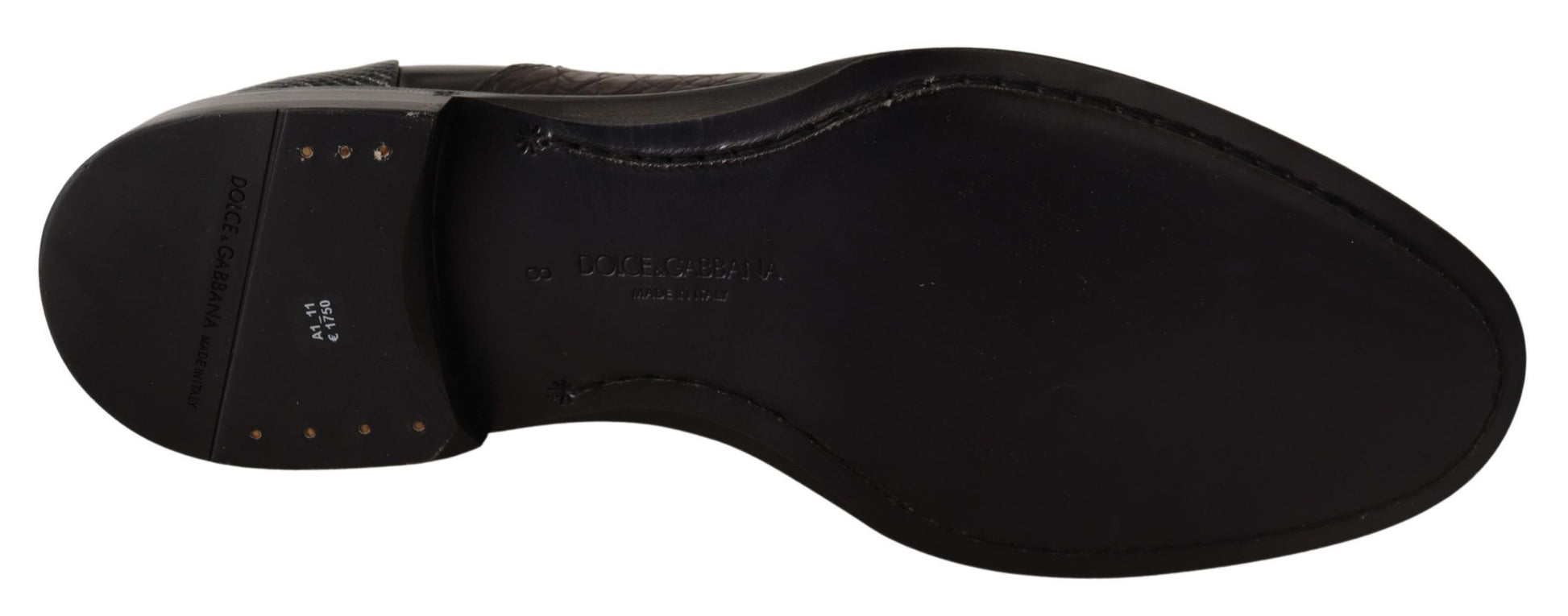 Schwarze Lederschuhe mit exotischen Häuten
