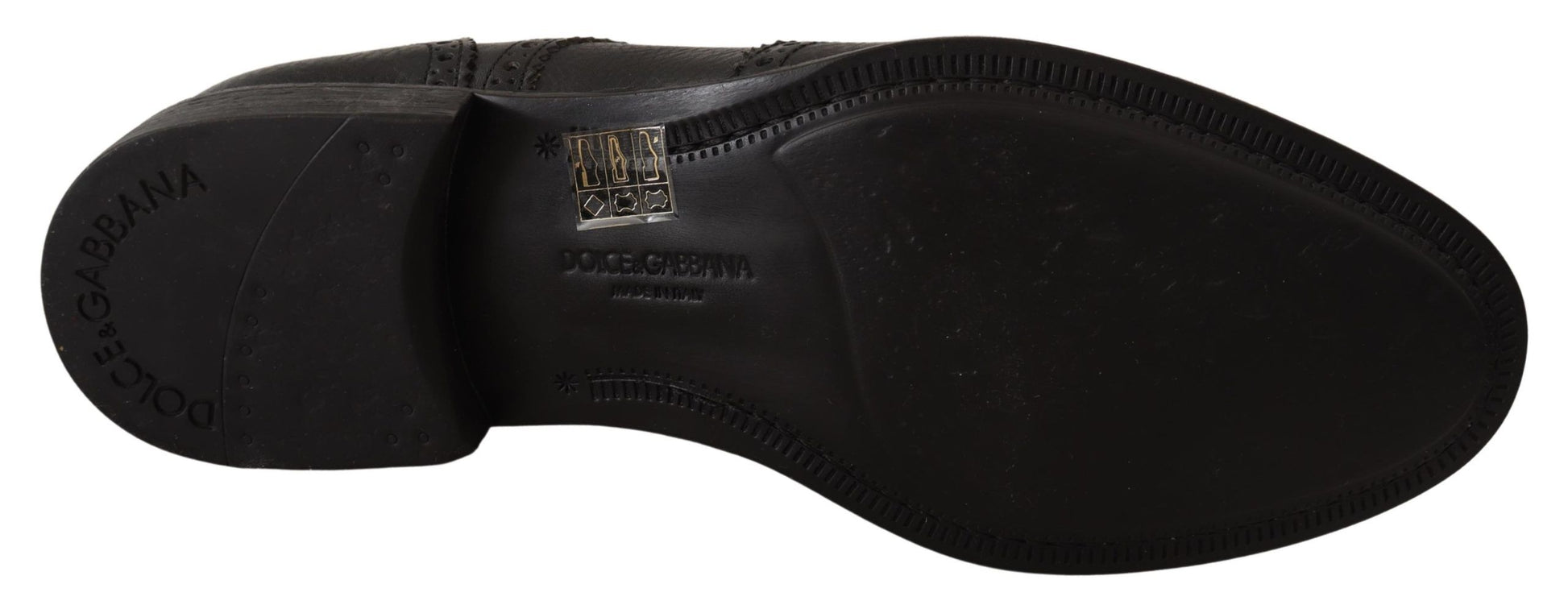 Schwarze Oxford-Schuhe aus Leder mit Flügelkappe