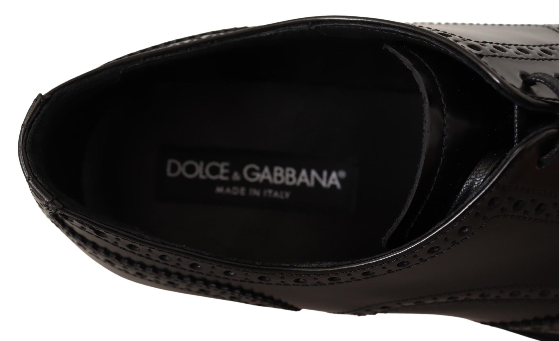 Schwarze Oxford-Schuhe aus Leder mit Flügelkappe