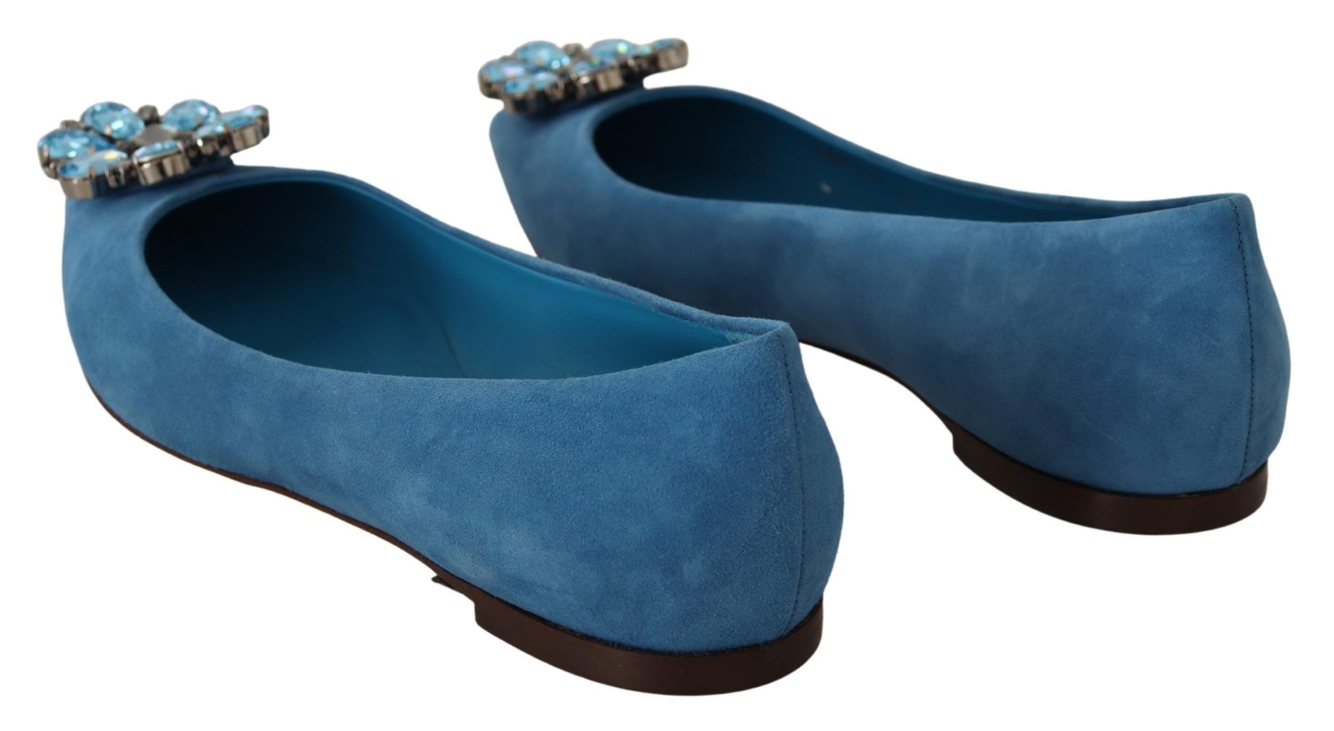 Blaue Wildleder-Loafer mit Kristallen