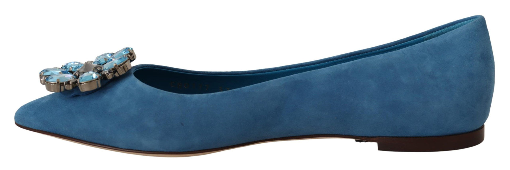 Blaue Wildleder-Loafer mit Kristallen