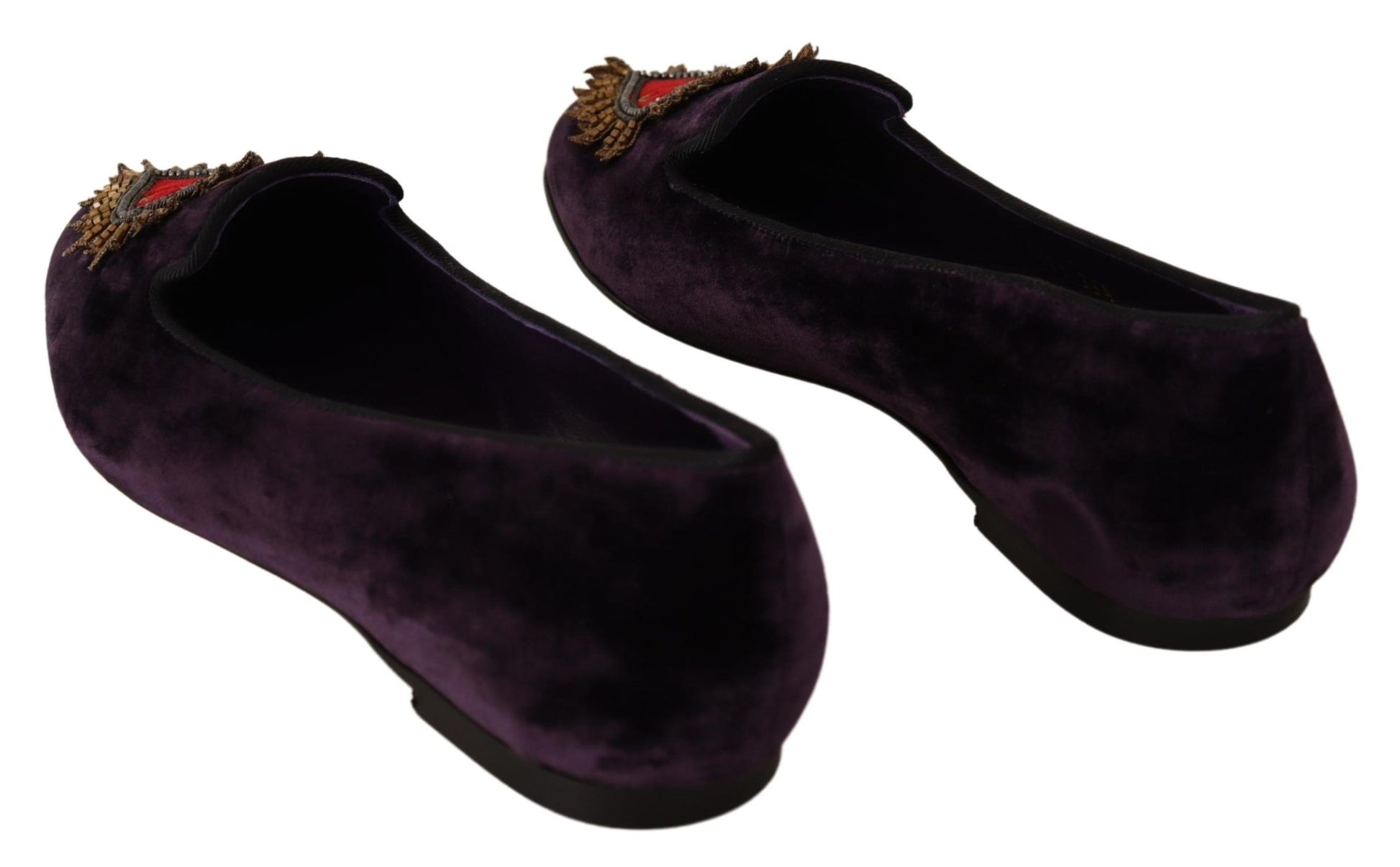 Lila Samt DG Herz Loafers Flats Schuhe