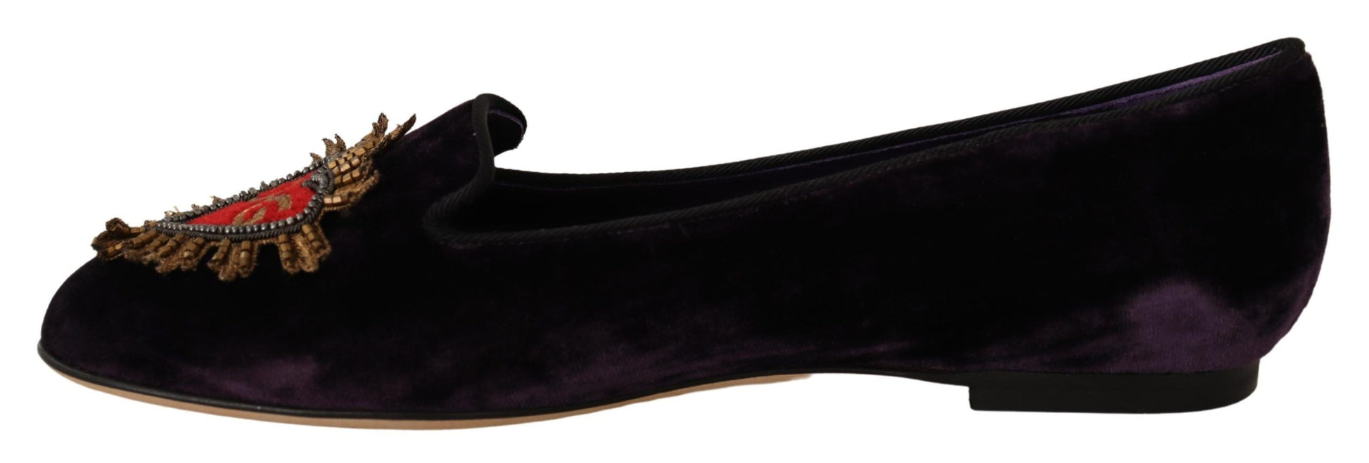 Lila Samt DG Herz Loafers Flats Schuhe