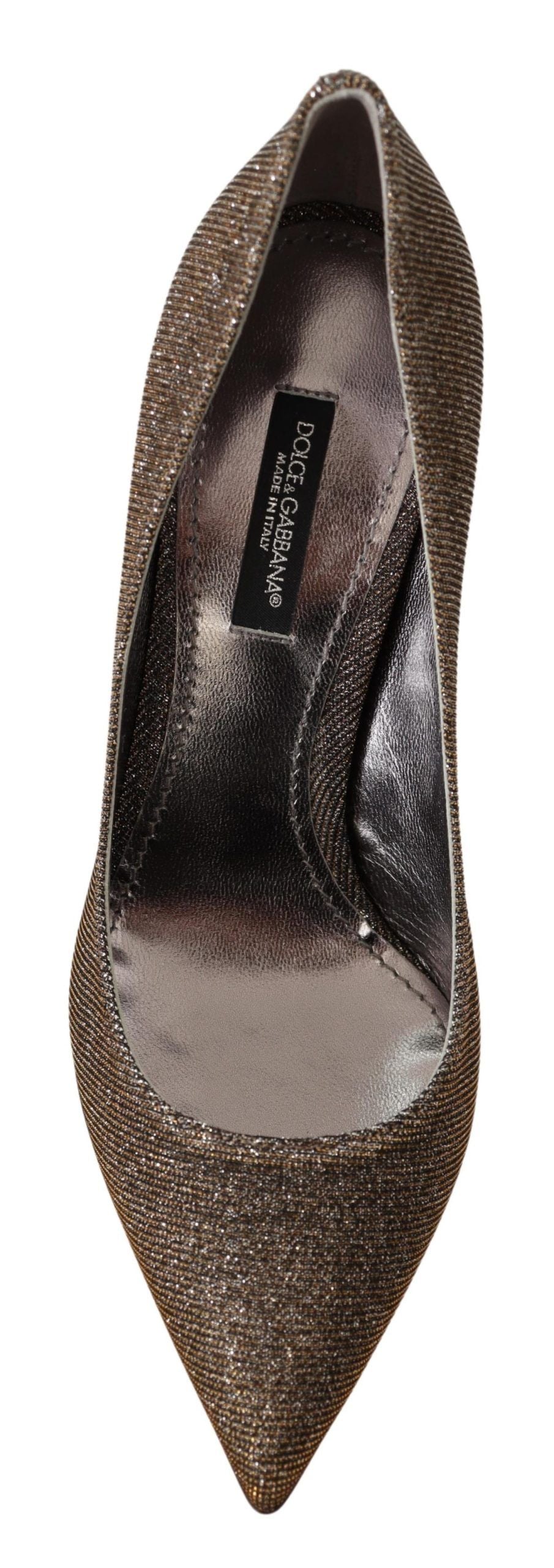 Gold Silber Stoff Heels Pumps Schuhe