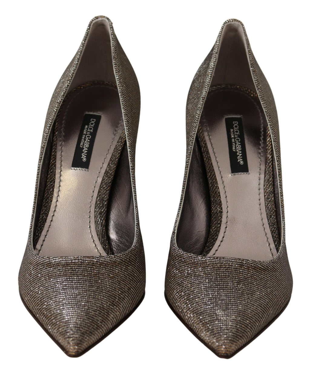 Gold Silber Stoff Heels Pumps Schuhe
