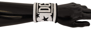 Weiß-schwarzes Wolllogo #DGMILLENNIALS-Armband