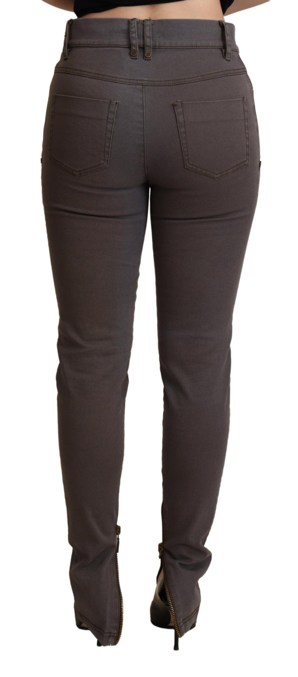Braune Skinny-Jeans aus Baumwollstretch
