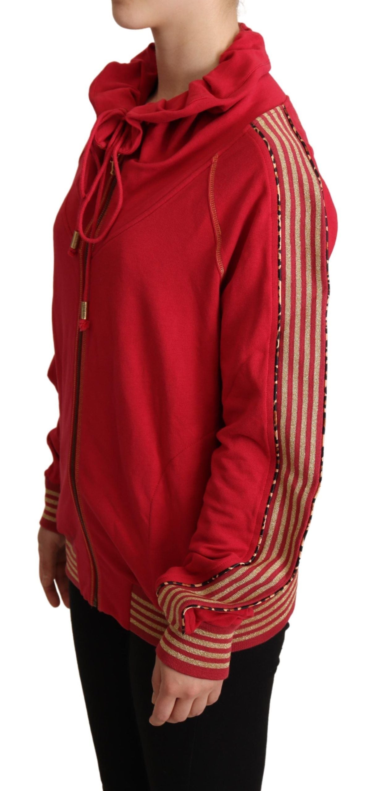 Rote Jacke mit durchgehendem Reißverschluss, Sweatshirt, Kapuzenpullover
