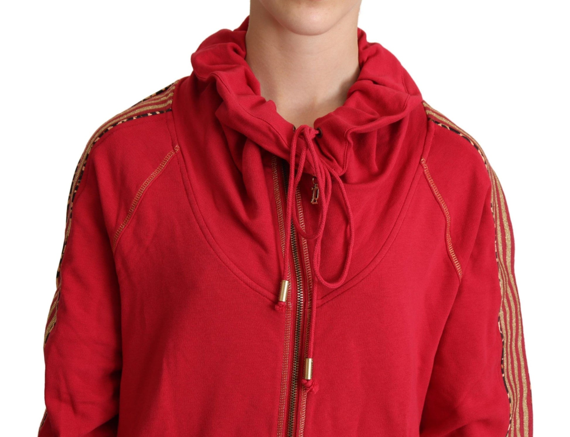 Rote Jacke mit durchgehendem Reißverschluss, Sweatshirt, Kapuzenpullover