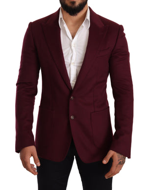 Kastanienbrauner Slim Fit-Manteljackenblazer aus Kaschmir