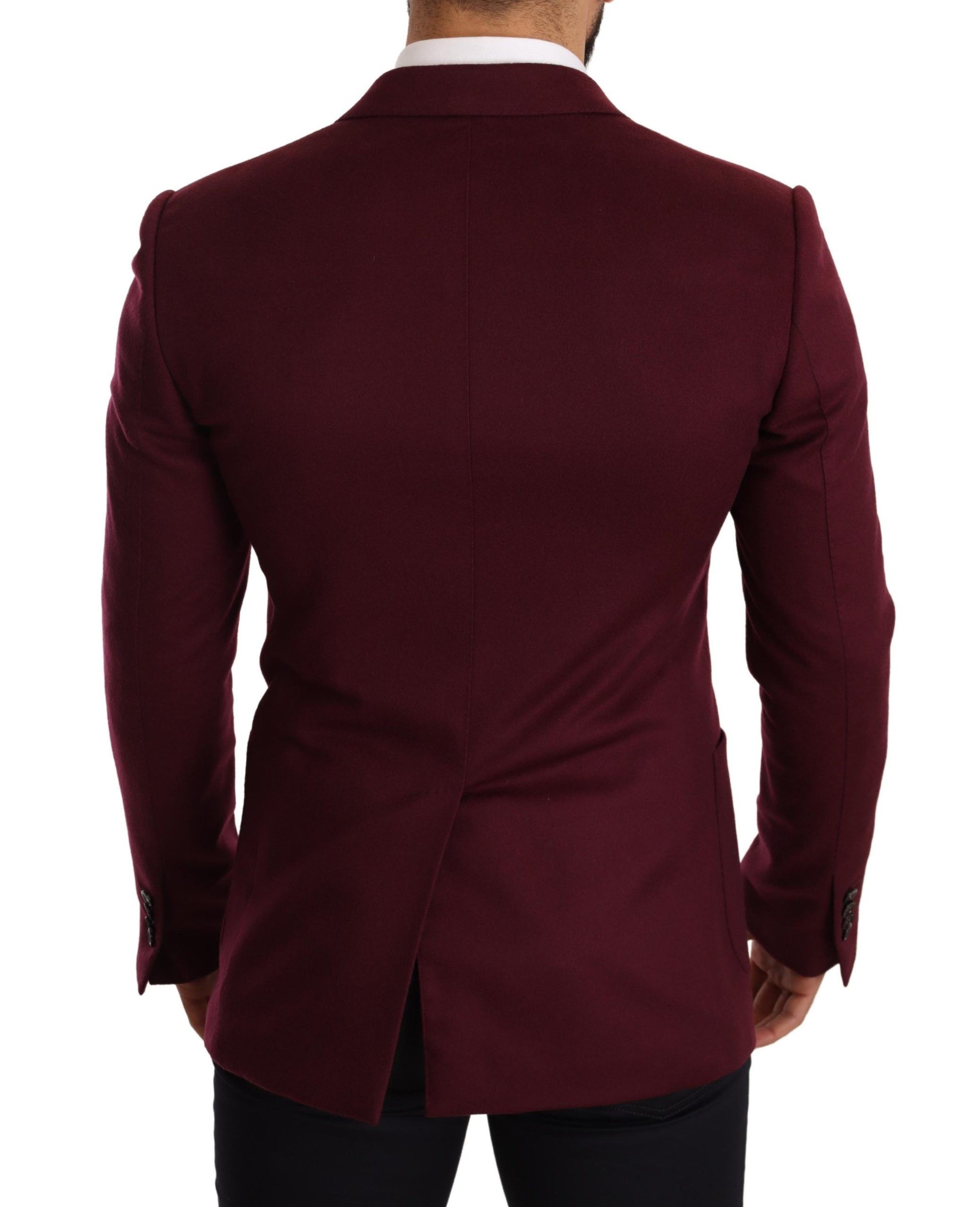 Kastanienbrauner Slim Fit-Manteljackenblazer aus Kaschmir