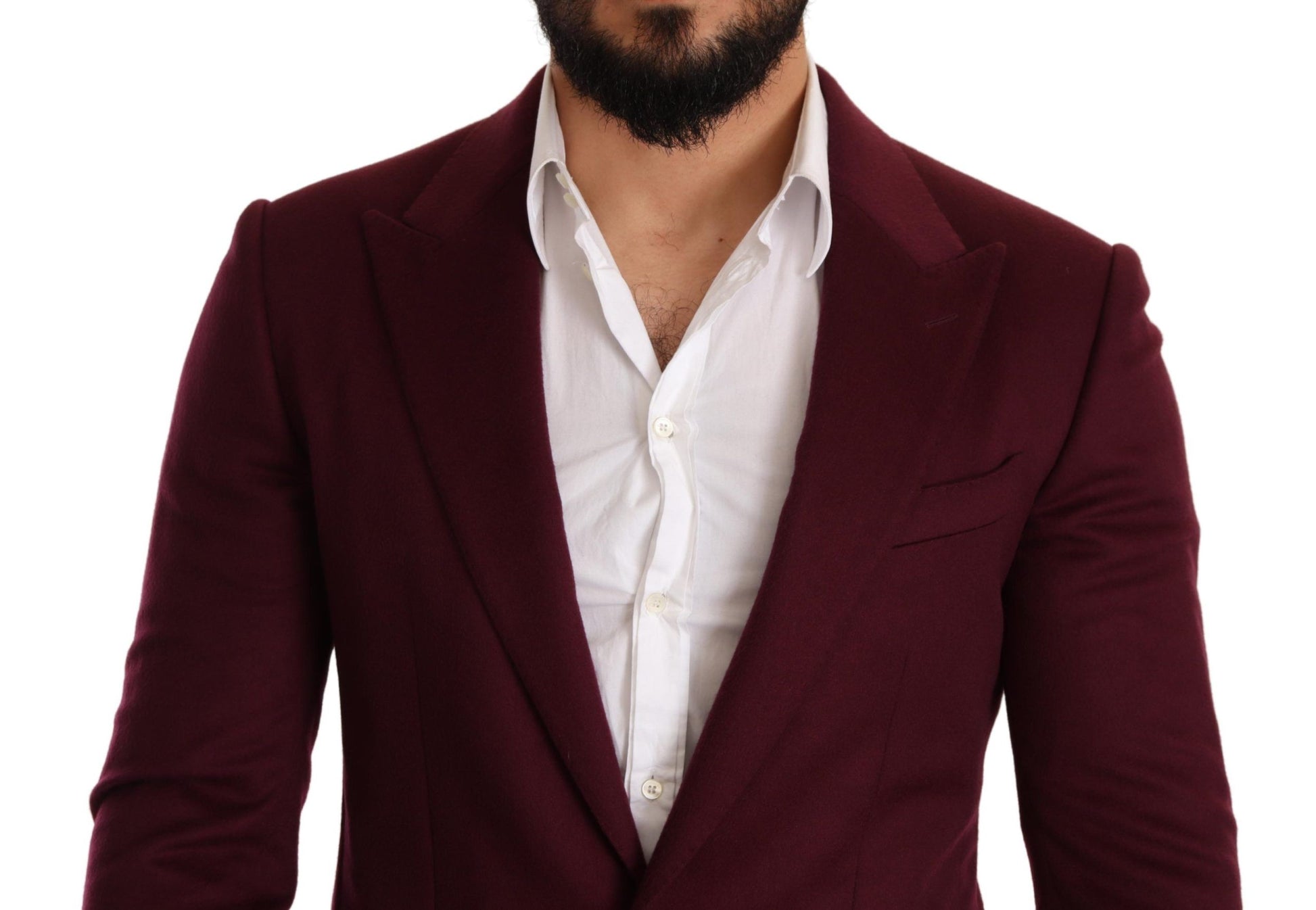 Kastanienbrauner Slim Fit-Manteljackenblazer aus Kaschmir